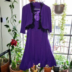 Purple Dress + Bolero Set